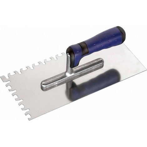Glättekelle 280 x 130 mm rostfrei Trapez-Zahnung Maurerwerkzeug