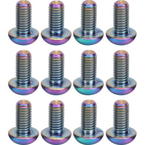 12 vis en alliage de titane M5x10mm pour disque de frein de vélo colorées (1/5)