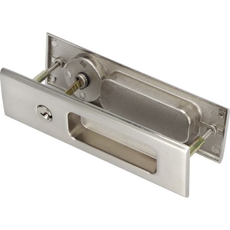 Ensemble de poignées et verrous de porte coulissante en alliage de zinc, quincaillerie pour porte de salle de bain, balcon ou armoire, finition argent brossé (1/5)