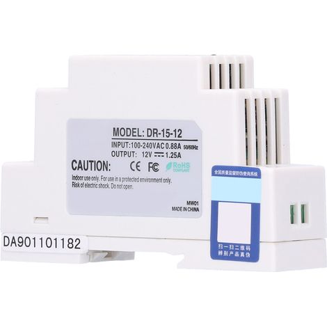 Alimentation à découpage sur rail série DR/DIN, réglable et régulée, pour éclairage LED moyenne et basse tension DR-15-12 (1/5)