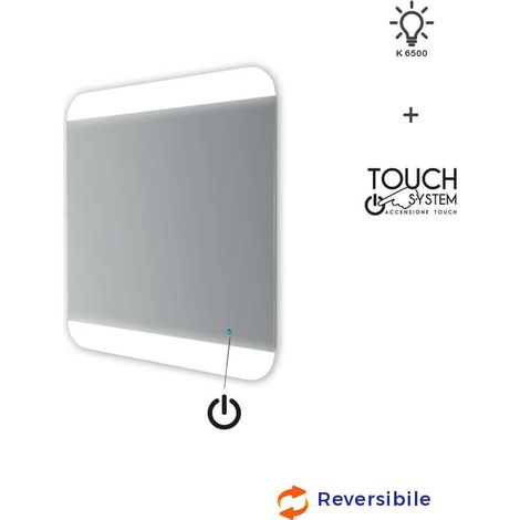 Specchio touch LED bordi satinati 70X65 retroilluminato (1/3)