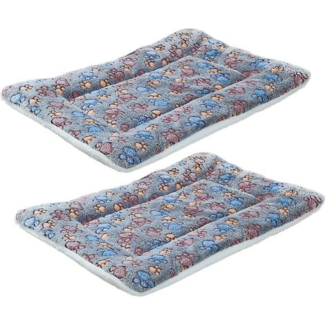 Juego de 2 alfombrillas antideslizantes, gruesas y cálidas para perros y gatos, ideales para jaulas y cestas, otoño e invierno. (1/5)