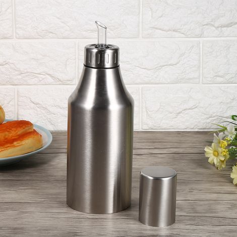 Ölflasche aus Edelstahl, Essigspender für die Küche, praktischer Ausgießer, 1000 ml Fassungsvermögen, robustes Küchenutensil (1/5)