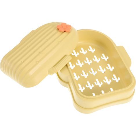 Boîte à cactus, support à vaisselle, support de bar, accessoire de cuisine, accessoire de salle de bain, support en plastique pour récipient jaune (1/5)