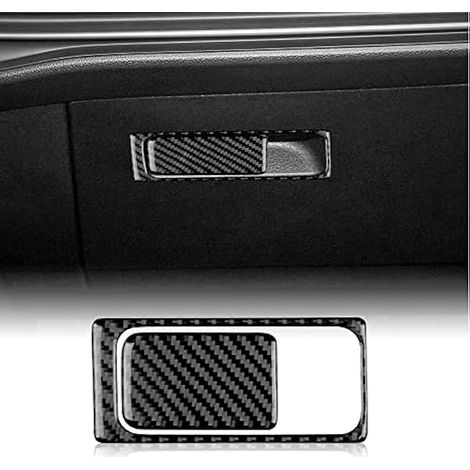 KUNGKIC Housse de boîte à gants en fibre de carbone pour voiture - Autocollant - Compatible avec Volkswagen Golf 8 2020 2021 2022 2023 - Accessoires noirs (1/4)