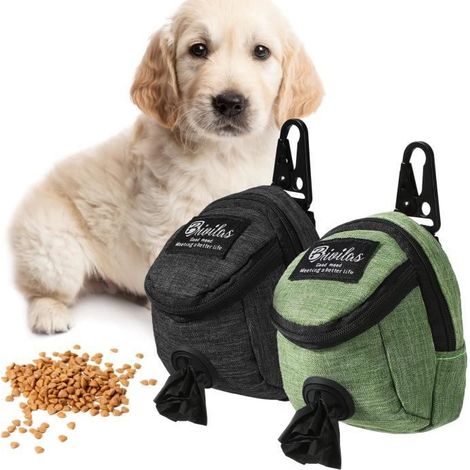 2 Pièces Sac à Crottes Chien Portable, Distributeur de Sacs à Déjections Canines avec Mousqueton, Support de Sacs à Déjections (1/4)