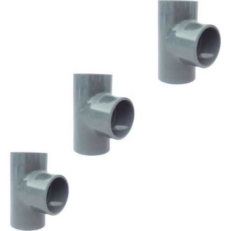 Raccordo a t in pvc per piscine a incollaggio su 3 lati 50 mm
