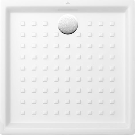 Villeroy & Boch – Receveur de douche à encastrer 100 x 100 cm – Céramique durable – Surface antidérapante – Finition brillante – 3 côtés émaillés