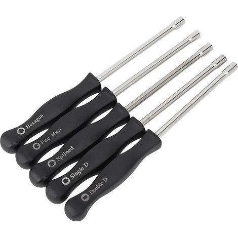 Outil De Réglage Carburateur - 5 Pièces - Embout 21 Dents - Forme Pac Man Et Double D - Poignée Carrée Pour Repérage 1/4 Tour - Compatible Majorité Moteurs (1/5)