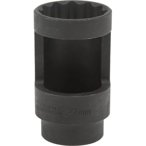 Douille Injecteur - 27 mm - Entraînement 1/2 Pouces - À 12 Points - Acier Au Vanadium Avec Revêtement Manganèse - Pour Réparation Automobile - 1 Pièce