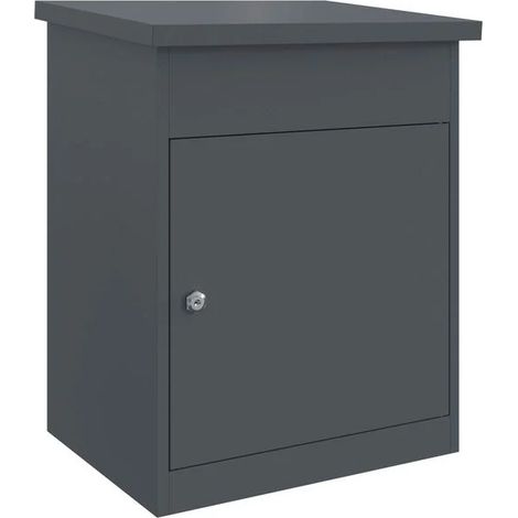 Boîte de dépôt de colis couleur anthracite, 47,5 x 38 x 59 cm, acier. (1/5)