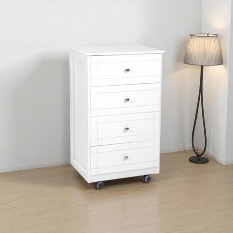 Carrello da cucina Cassettiera con piano legno Giada BIANCO (1/5)