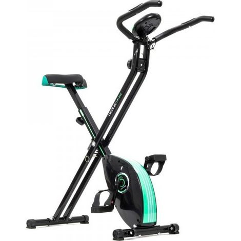 Klappbarer Heimtrainer mit Silence-Fit-System und Herzfrequenzmesser.