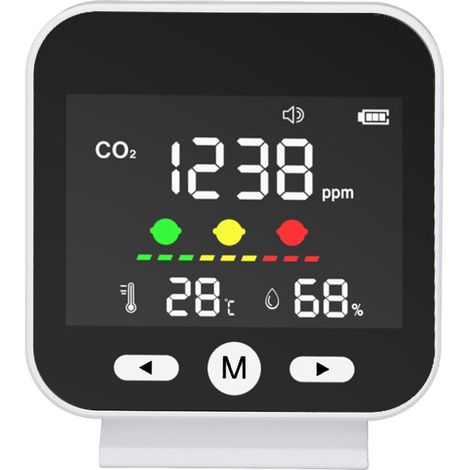 Moniteur qualité d’air haute précision CO2 400-5000ppm, détecteur température et humidité de bureau (1/5)