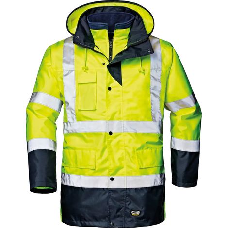 SIR SAFETY SYSTEM MOTORWAY SPLIT Parka de travail 4 en 1 jaune haute visibilité bleu Taille S