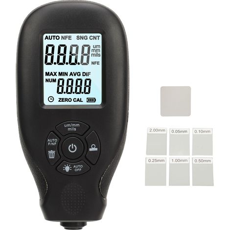 Jauge d'épaisseur de peinture automobile 0-2000UM, calibration automatique, écran LCD rétroéclairé, testeur de revêtement pour carrosserie (1/5)