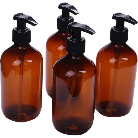 4 x 500-ml-Pumpflaschen für Shampoo, Duschgel und Kosmetik – Flüssigspender fürs Badezimmer, robuste und wiederverwendbare Flaschen (1/5)
