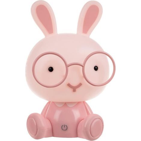 Small pink LED rabbit night light for children's room with three brightness levels (1/5)