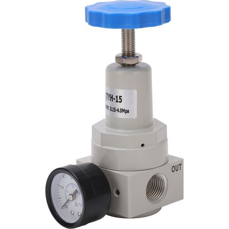 Automatischer Luftdruckregler mit Überdruckventil, Steuerung aus Aluminiumlegierung mit Manometer, Menge QTYH-15, 0,15–4,0 MPa (1/5)
