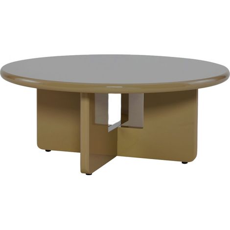 Table basse ronde en bois laqué ø80cm - Marron - Paloma (1/5)