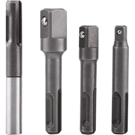 4Pcs 1/4" 3/8" 1/2" Porte Douilles à Bille Porte Douilles de Vissage SDS SDS-Plus Magnétique Extension Tournevis