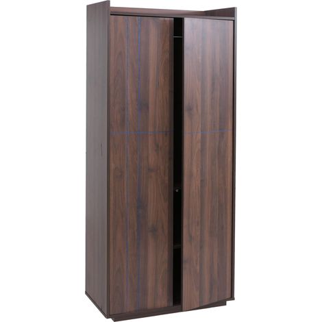 Armoire HWC-P44, armoire à vétements, 2 portes à ouverture par pression, MDF, 184 x 80 x 40 cm - asp (1/5)