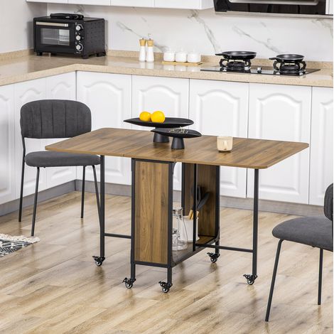 CHICFURN Tavolo da pranzo allungabile 130x80x74 cm in legno marrone, pieghevole salvaspazio (1/5)