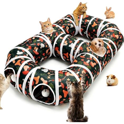 Tunnel Toy for Indoor Cat Toys for Cats Play for Kitten Indoor Play Tunel for Cat Interactive Cat Toy Large Foldable Tunnel for Dogs, Rabbits, Cats Guinea Pig (Style 2) (1/5)