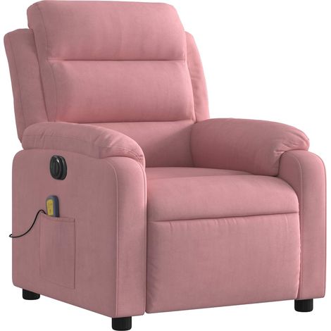 Massagesessel Elektrisch Rosa Samt vidaXL