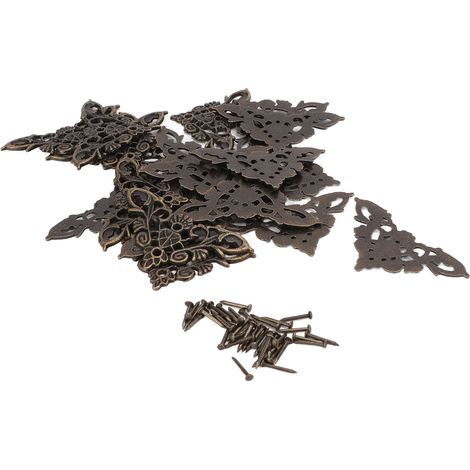 Lot de 20 protections d'angle en alliage de zinc, style rétro classique et élégant, pour la protection des coins de vos meubles.