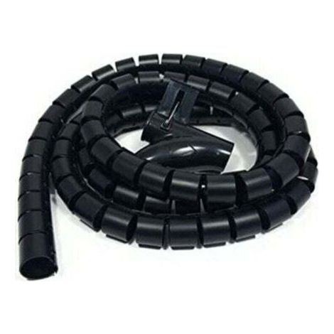 Goulotte de câbles de bureau 3 m, gaine de protection de câbles, tube d'enroulement de stockage, gaine spiralée flexible, convient pour câble de 22 mm - noir (1/5)