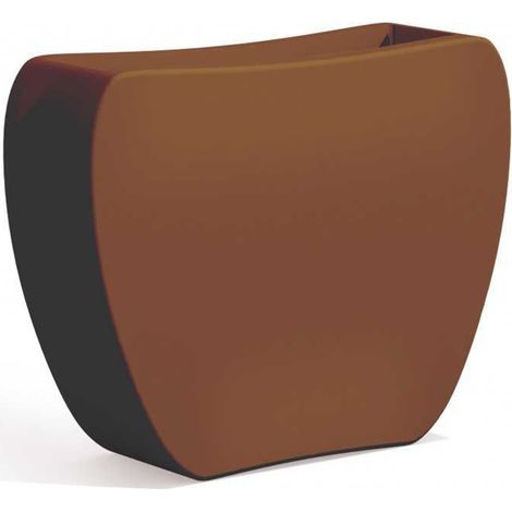 Vaso da giardino in resina doppio verso double face 100x31 cm h 80 mod. Heart colore Marrone (1/5)