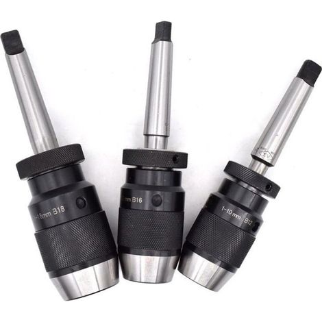 1 Jeu mandrin de perçage auto-serrant, cône Morse MT3, queue B16, capacité 1-13mm, pour machine CNC, tour, fraiseuse (1/3)