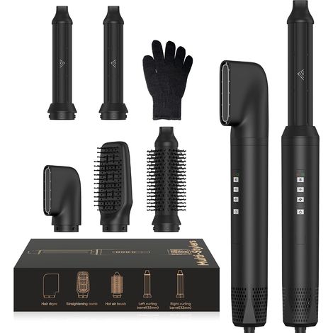 5 in 1 Airbrush, 5-in-1 Hair Styler 110000 TR/MIM Air Styler with Ionic Hair Dryer, Automatic Curler, Blow Brush, Smoothing Brush, Air Brush (1/5)