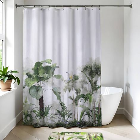 Rideau de douche 180 x 200 cm déco Oasis - TENDANCE