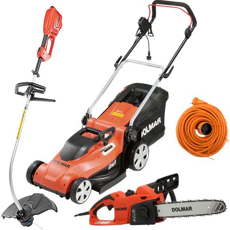 PACK - DOLMAR Tondeuse 1600W 41cm EM410 + Coupe-Herbe 1000W ET101C + Tronçonneuse 1800W 35cm ES39TLC + Rallonge 40m