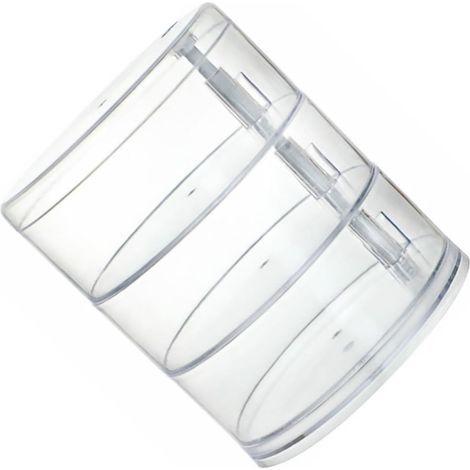 Caja de joyería giratoria multicapa de plástico blanco para oficina (1/5)