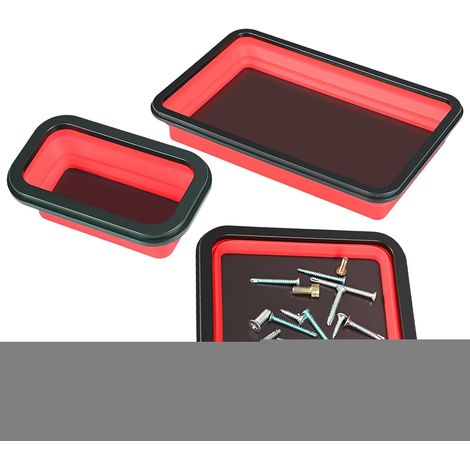 Plateau Magnétique Support Aimanté Pièces Atelier Plateau Boulons Vis Mécanicien Plateau Pliable En Silicone Avec Aimant Puissant Pour Rangement Atelier, Garage, Réparation Automobile (1/5)