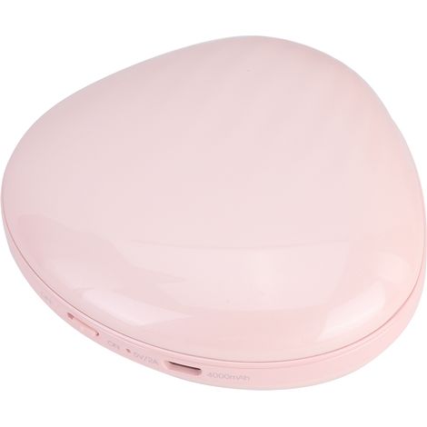 Chauffe-mains portable multifonctionnel 3 en 1, batterie externe, miroir cosmétique avec port USB (rose) (1/5)