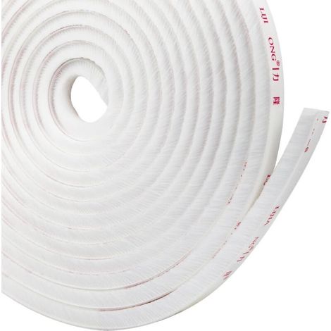 Self-adhesive brush strip, windproof and dustproof, for windows and sliding doors, 10m x 9mm x 9mm, white (1/5)