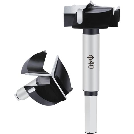 Mèche Forstner en carbure de tungstène de 40 mm pour bois dur et plastique, perceuse à bois, coupe-bois, kit d'outils pour bois et contreplaqué (1/5)