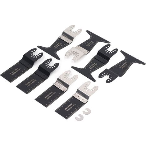 Kit de 10 lames de scie oscillantes universelles à dégagement rapide pour la coupe du bois, du métal et du plastique (34 mm et 68 mm).