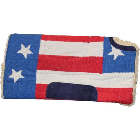 Westernsattel aus Navajo-Stoff mit Verstärkungen und offenem Widerrist USA-Flagge