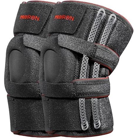 Genouillère Sport Genouillère Régable, Genouillère Rotulienne et Ligamentaire avec Stabilisateur à ressort flexible Genouillères pour la Rotule,Noir (1/5)