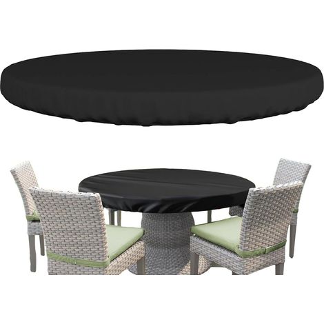 Runde, waschbare und tragbare Tischdecke, ideal für drinnen und draußen, zum Beispiel beim Camping, Grillen oder auf der Terrasse. (1/5)