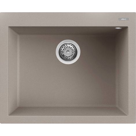 Lavello Elleci Incasso 1 vasca 61x50 Quadra 110 Granitek Grigio Tortora LGQ11043