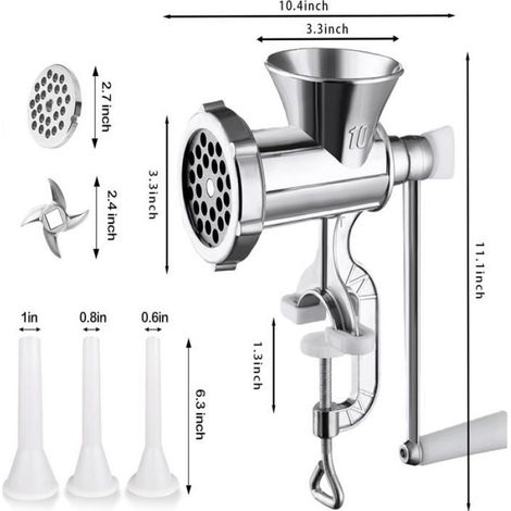 Hachoir À Viande - Manuel - En Alliage D'aluminium Et Acier Inoxydable - Pour Viande Et Légumes - Fixation Table - 1 Pièce (1/3)