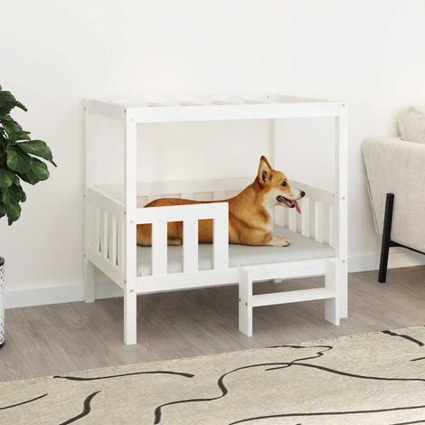 Teenpull – Hundebett Weiß 95,5x73,5x90 cm Massivholz Kiefer (1/5)