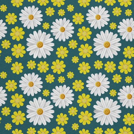 Tela Oxford decorativa para exteriores - Motivo de flores de manzanilla y amarillas I DX546 (1/5)