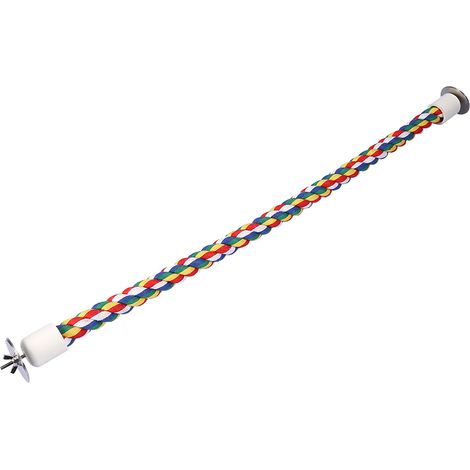 Jeffergarden Perroquet oiseau corde de coton colorée perchoir debout jouet élastique pour oiseau (1/5)